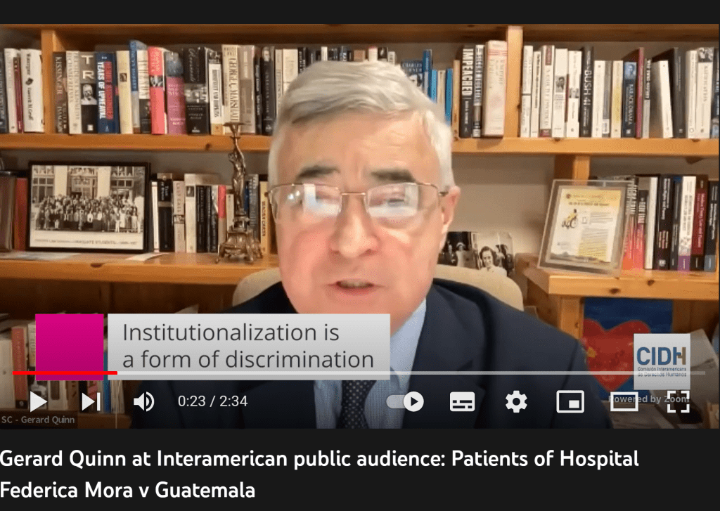 Gerard Quinn speaking at Interamerican Court interactive dialogue