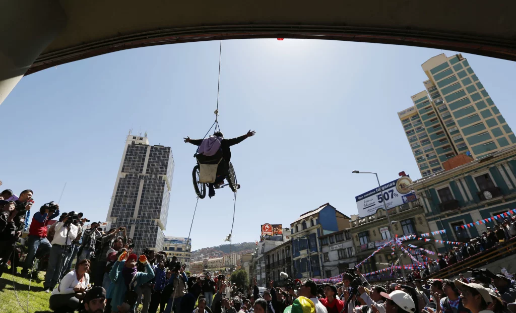 Protest of persons with disabilities in La Paz, Bolivia