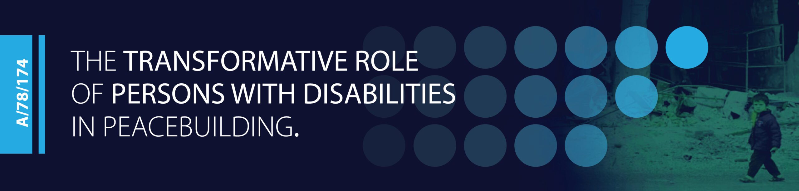 banner of report on the transformative role of persons with disabilitis in peacebuilding